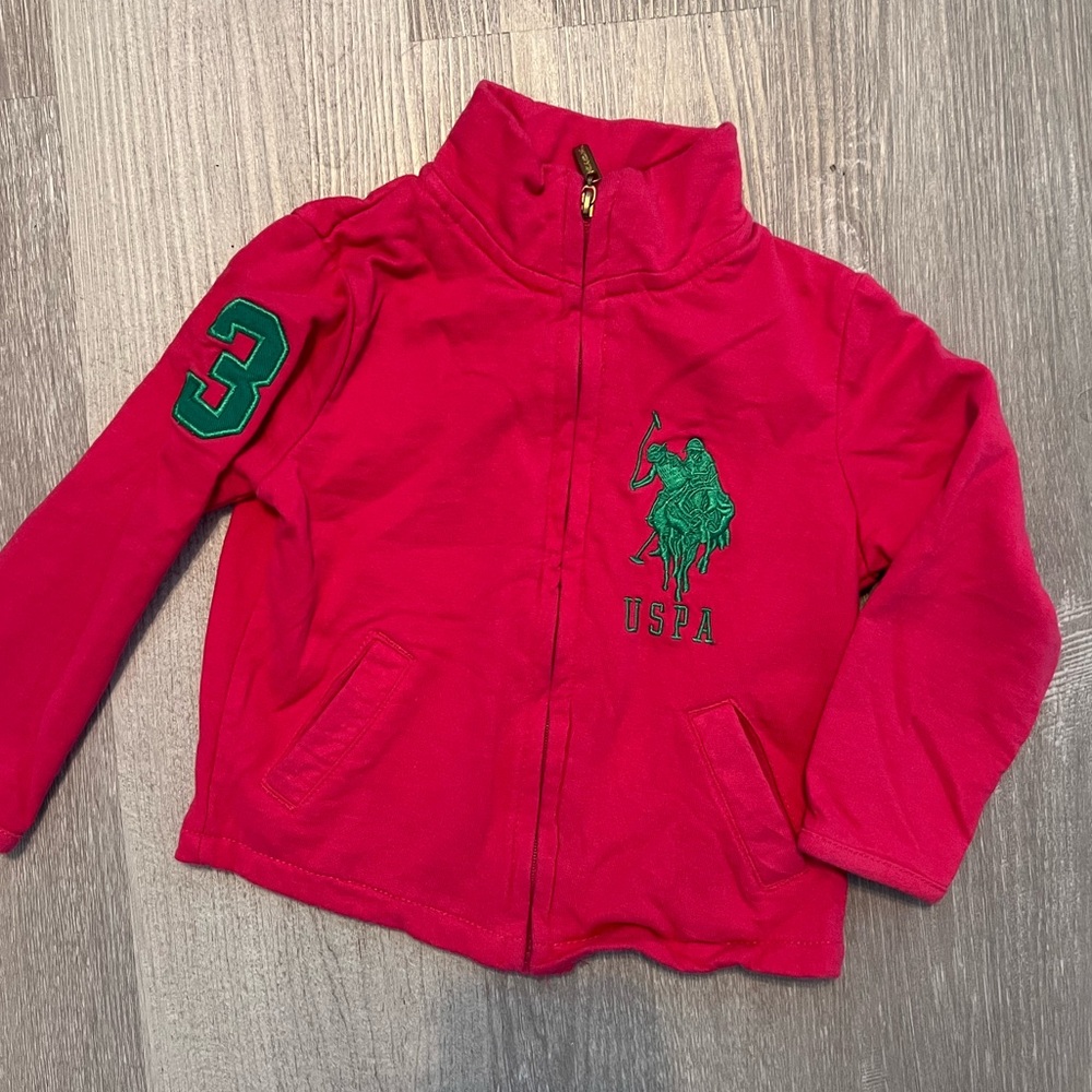 Vintage USPA hot pink with green embroidery